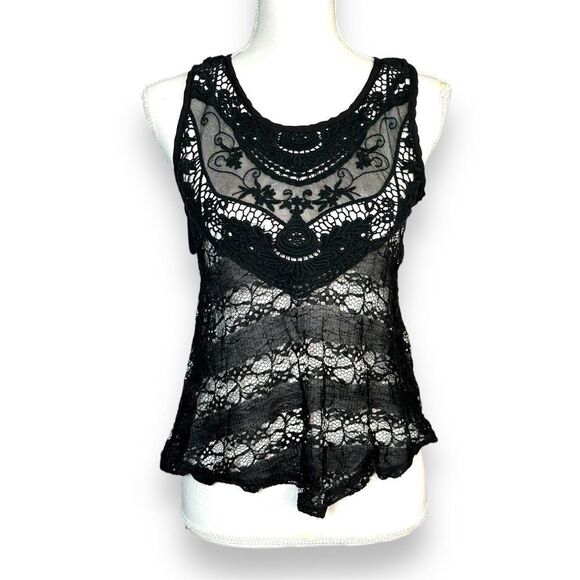 Moon Collection Gothic Boho Lace Tank Top - Picture 1 of 5